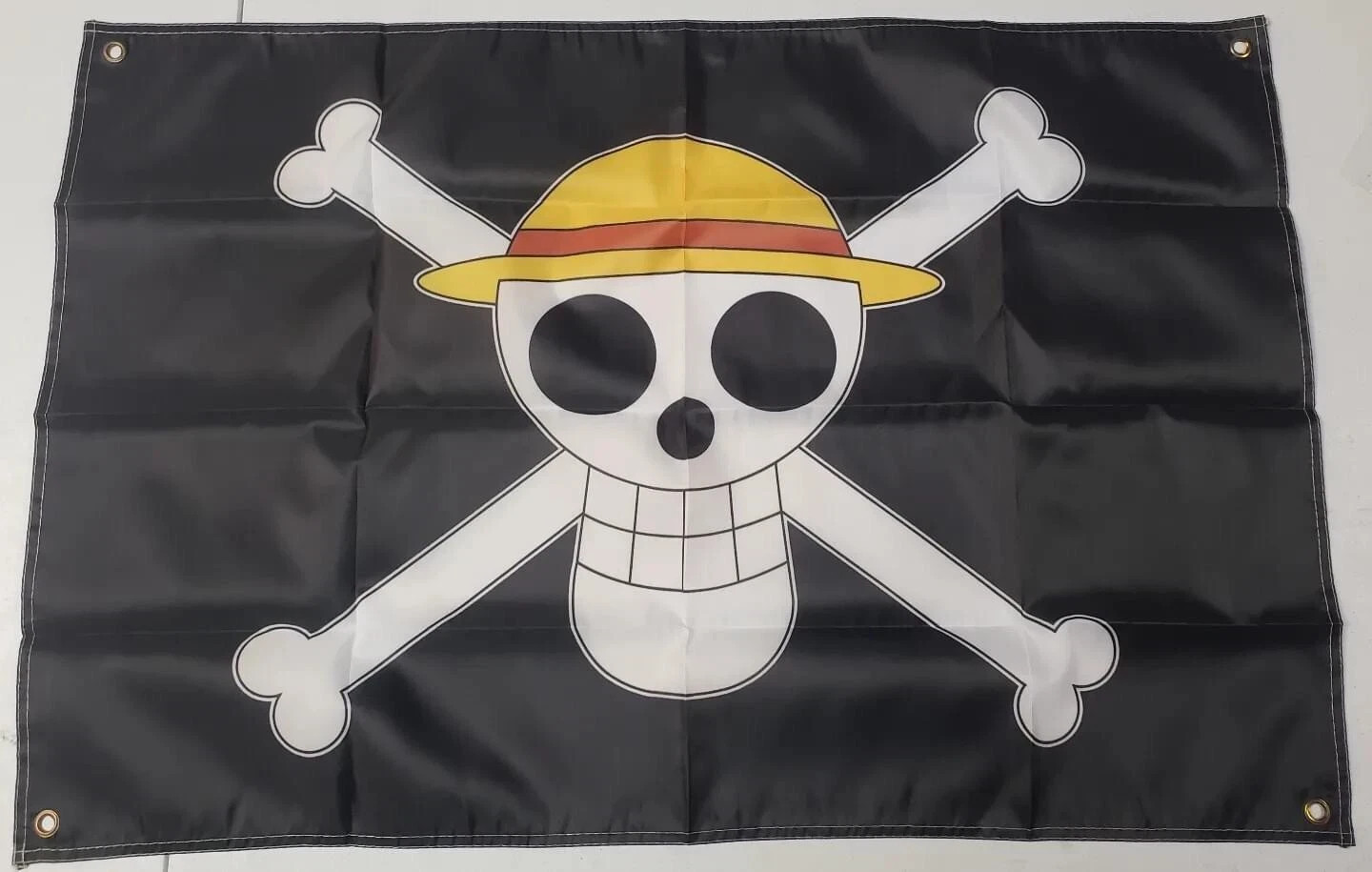 3x2ft One Piece Luffy\'s Straw Hat Skull Pirate Flag Luffy Cosplay US Stock