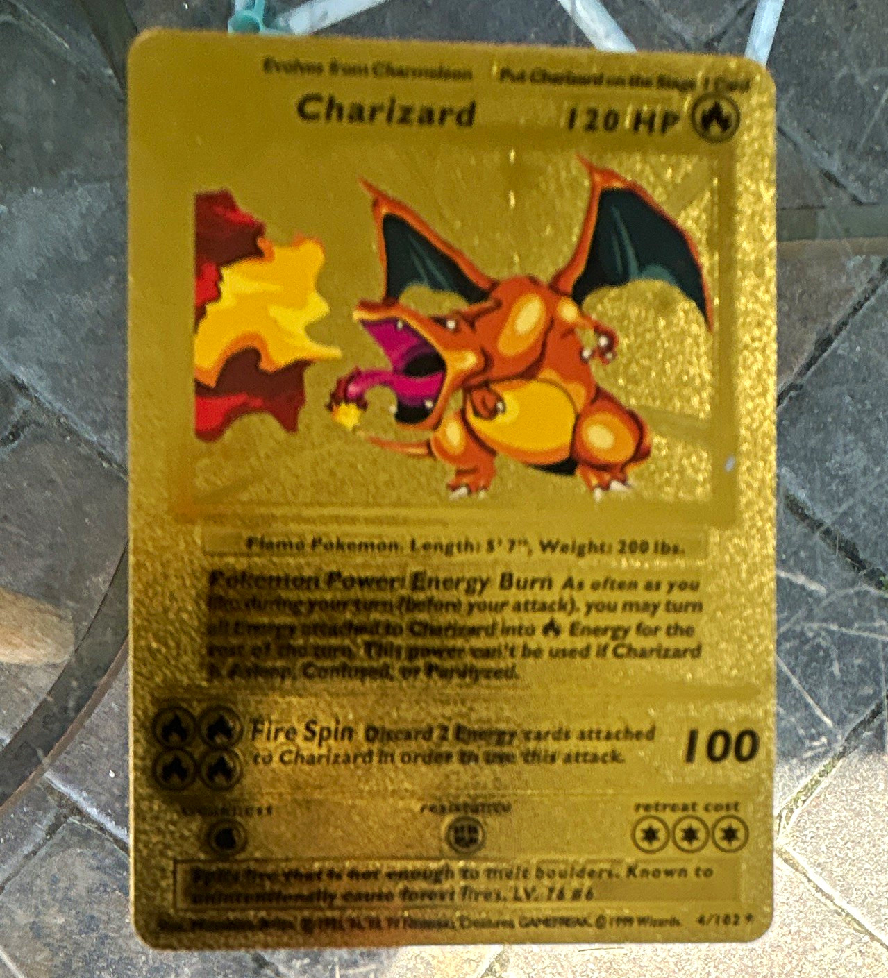 Pokemon Gold Foil Charizard. 4/102 Pokemon Gold Foil Charizard. 4/102