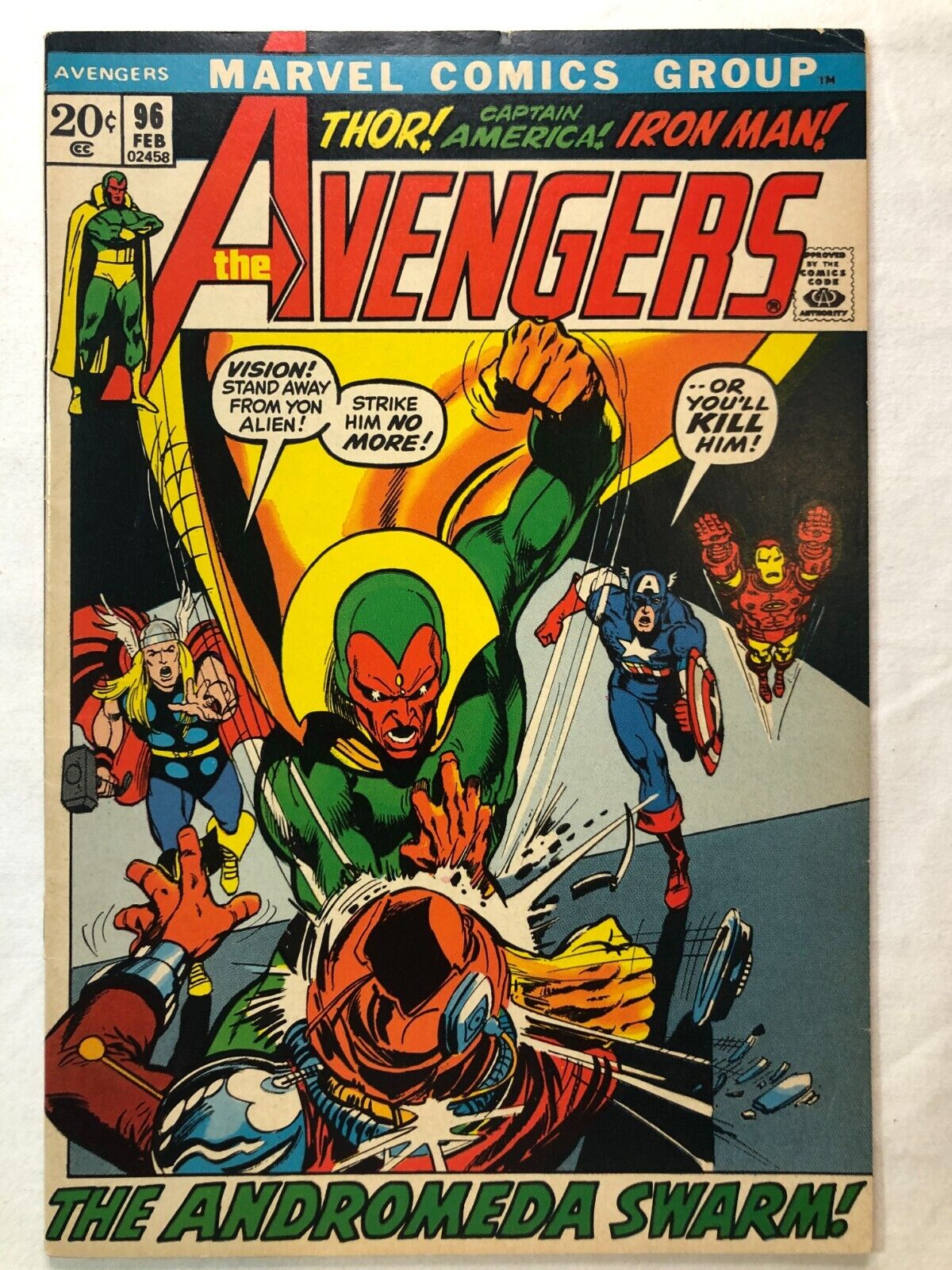 Avengers #96 Feb 1972 Vintage Bronze Age Marvel Great Condition Neal Adams Art