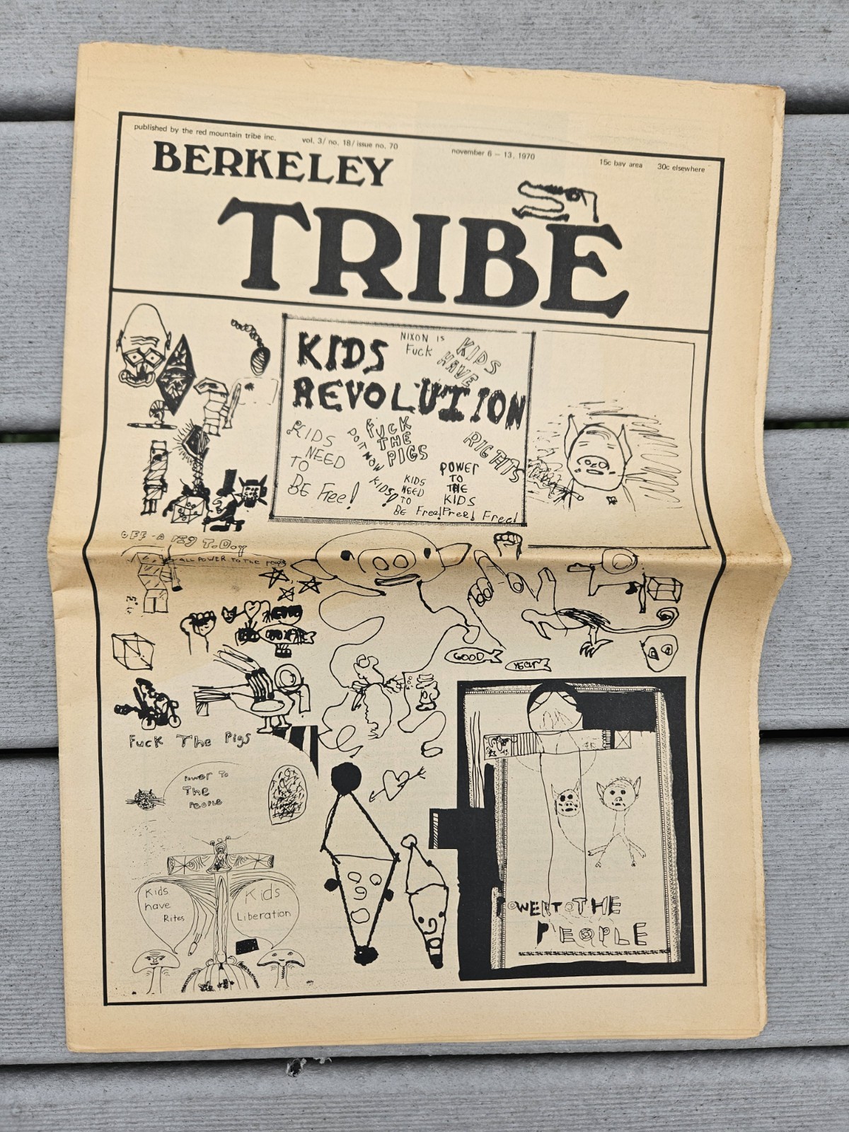 Berkeley Tribe Newspaper November 1970, Kids Revolution, Political Prisoners