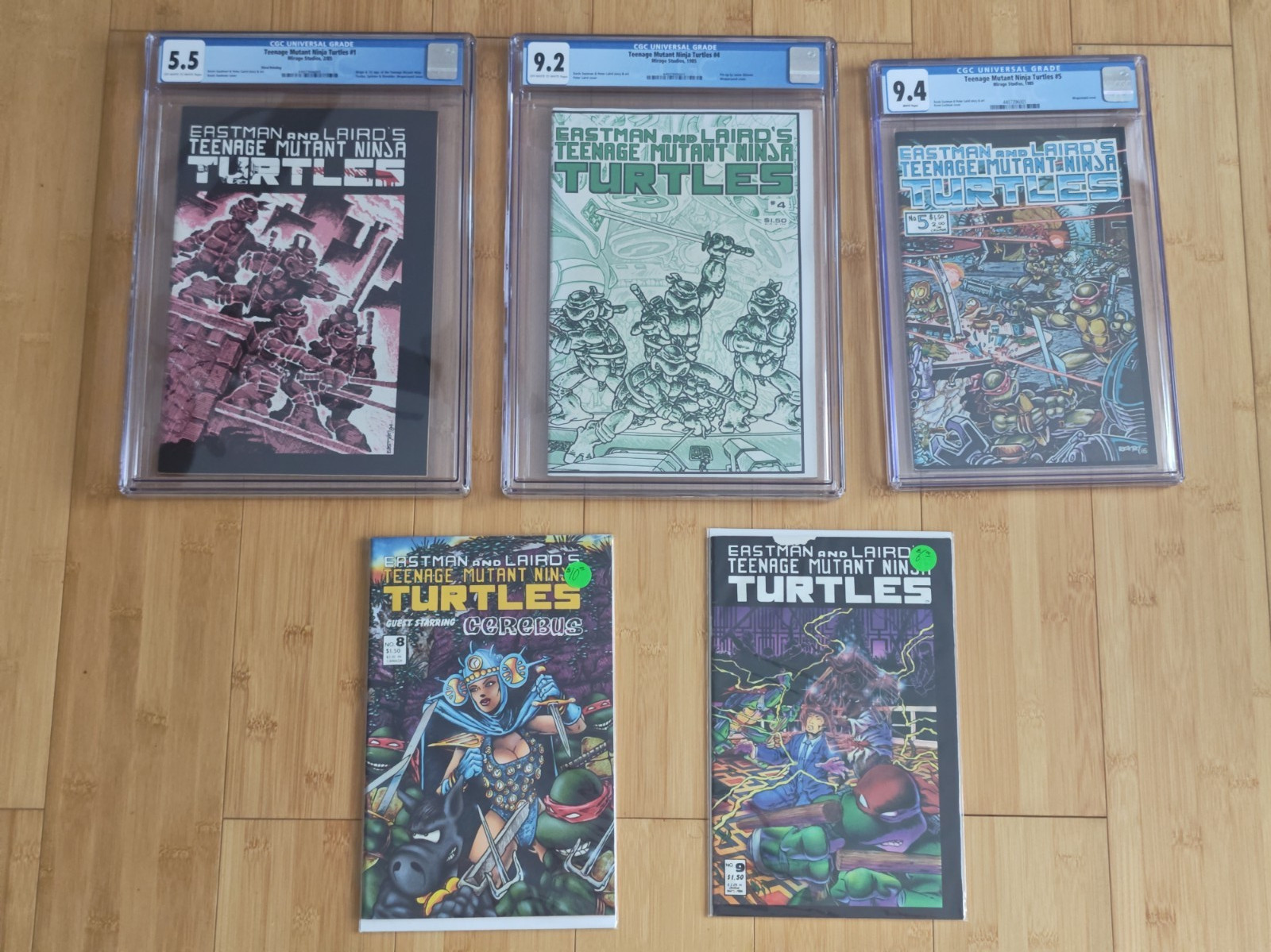 Teenage Mutant Ninja Turtles Graded Mix Comic Lot 1 4 5 8 9 CGC 5.5 9.2 9.4 TMNT