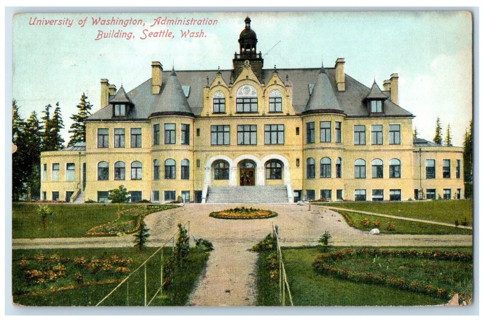 1909 University Washington Administration Building Seattle Washington Postcard