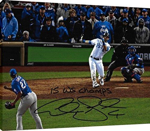 Canvas Wall Art:   Alex Gordon Kansas City Royals - Home Run Swing - Autograph