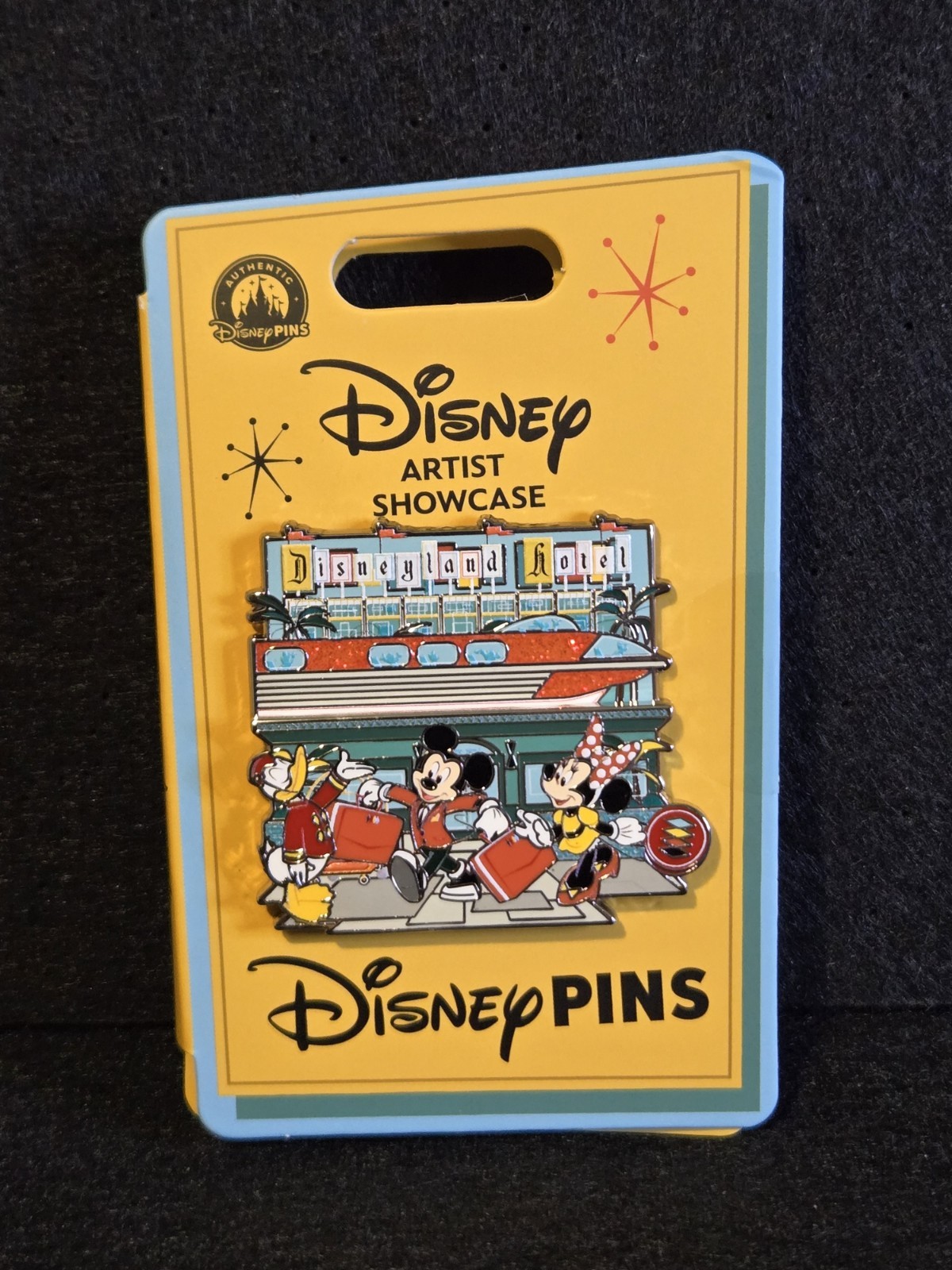 Disneyland Artist Showcase Hotel Exclusive Pin - Monorail Donald Mickey & Minnie