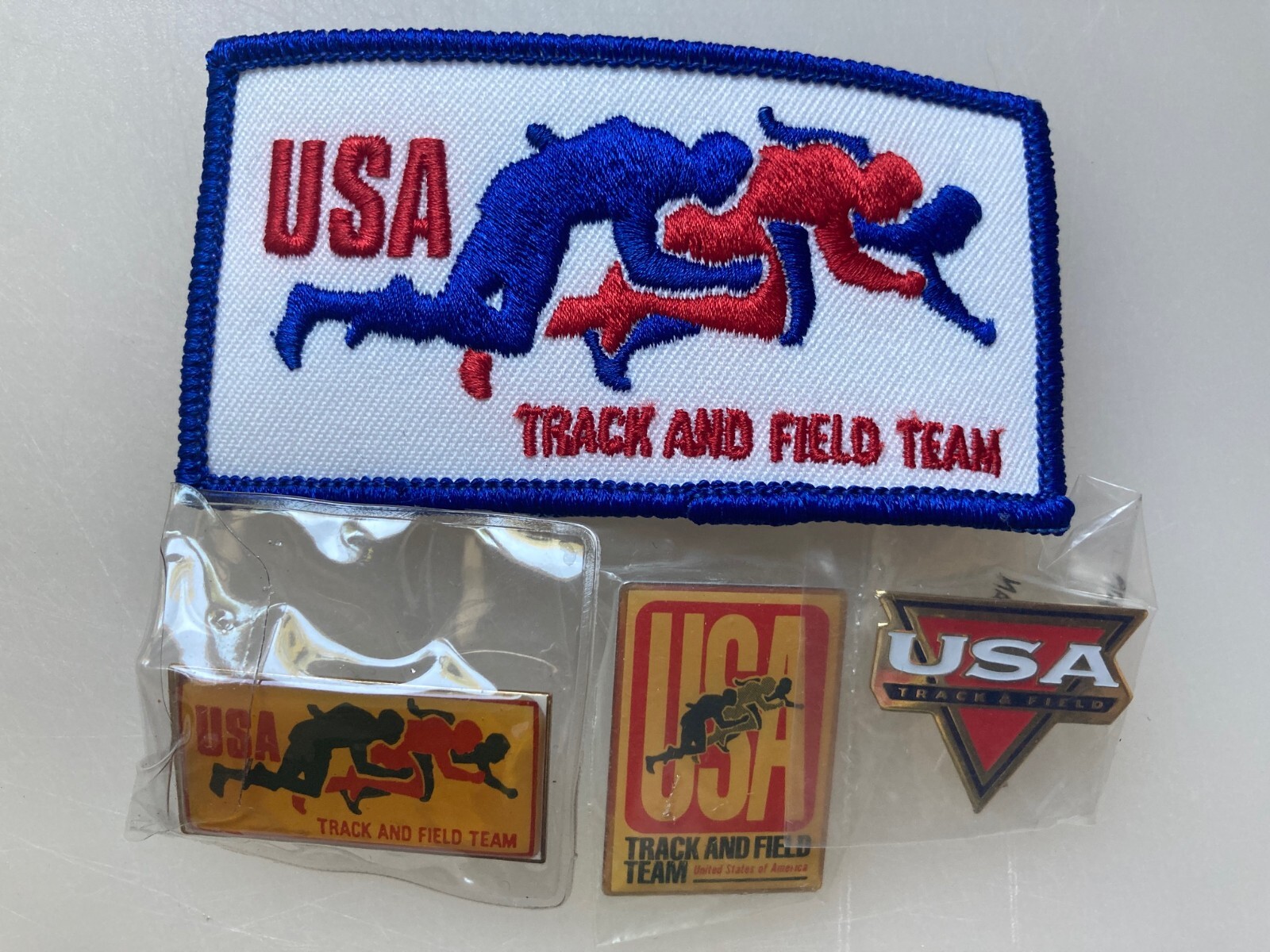 USA Track & Field Team Pins and Patch set Old and New logos