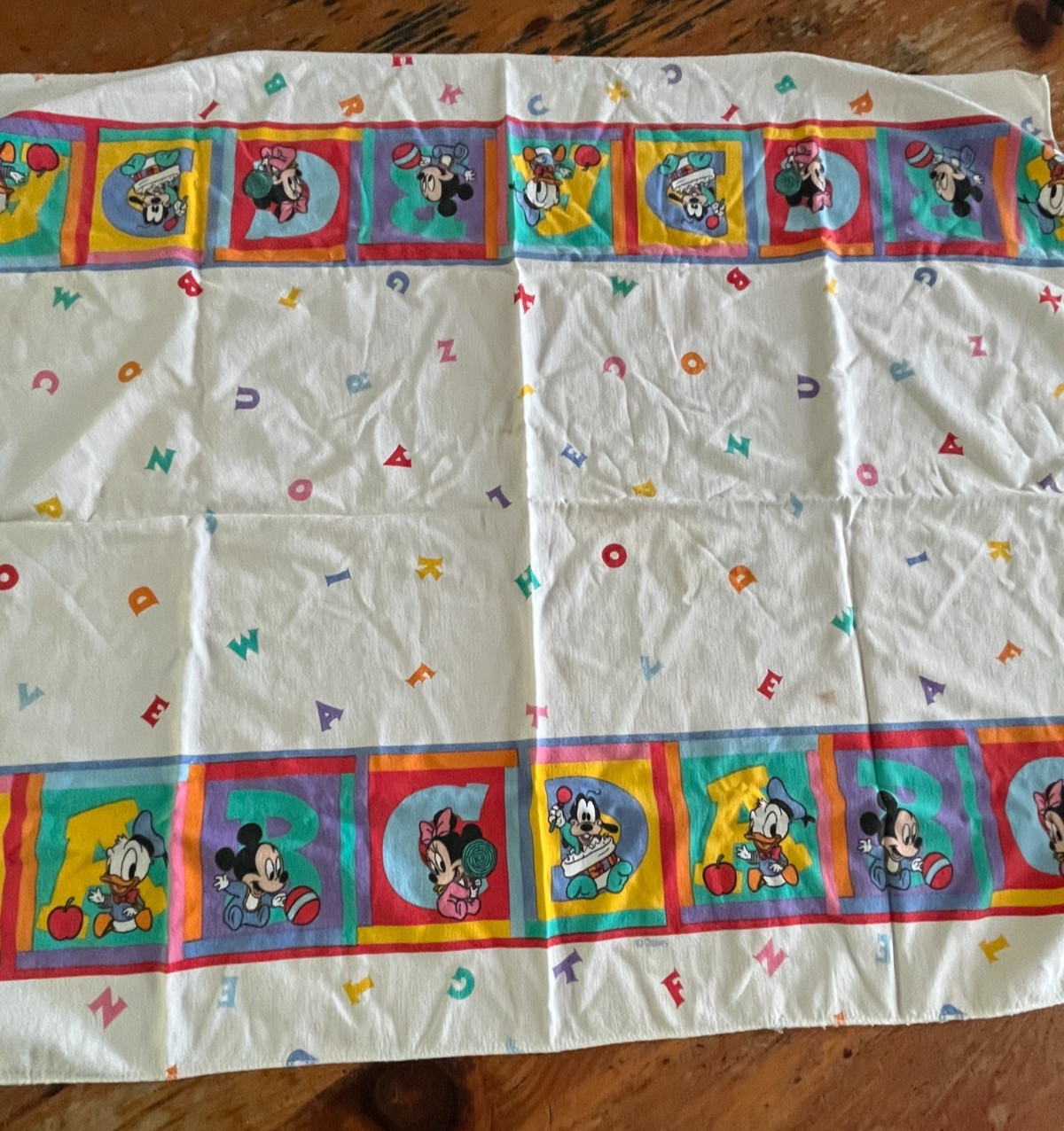 Vintage 1984 Dundee Disney Babies ABC Flannel Receiving Blanket Mickey Minnie Vintage 1984 Dundee Disney Babies ABC Flannel Receiving Blanket Mickey Minnie