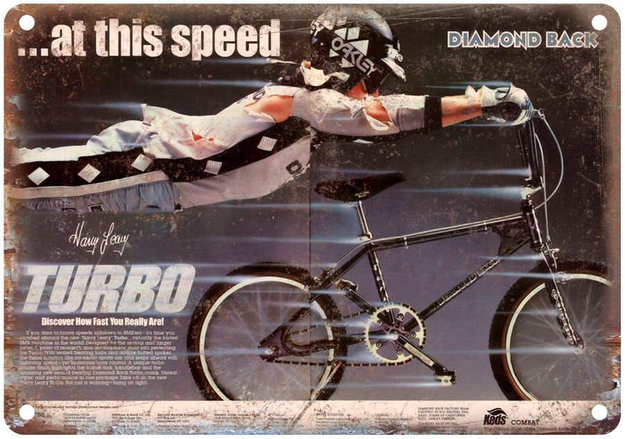 Diamond Back BMX, racing Harry Leary RARE ad retro metal sign B151