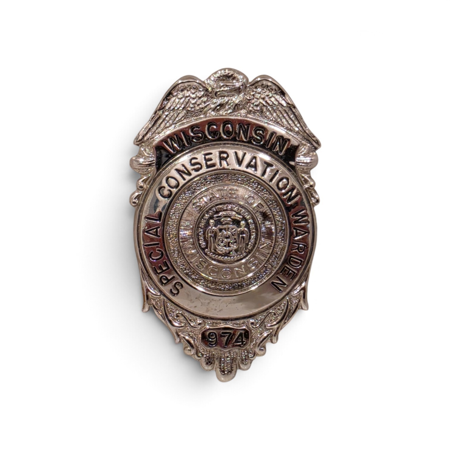 RARE Vintage Wisconsin Special Conservation Warden Officer Wildlife Game Badge