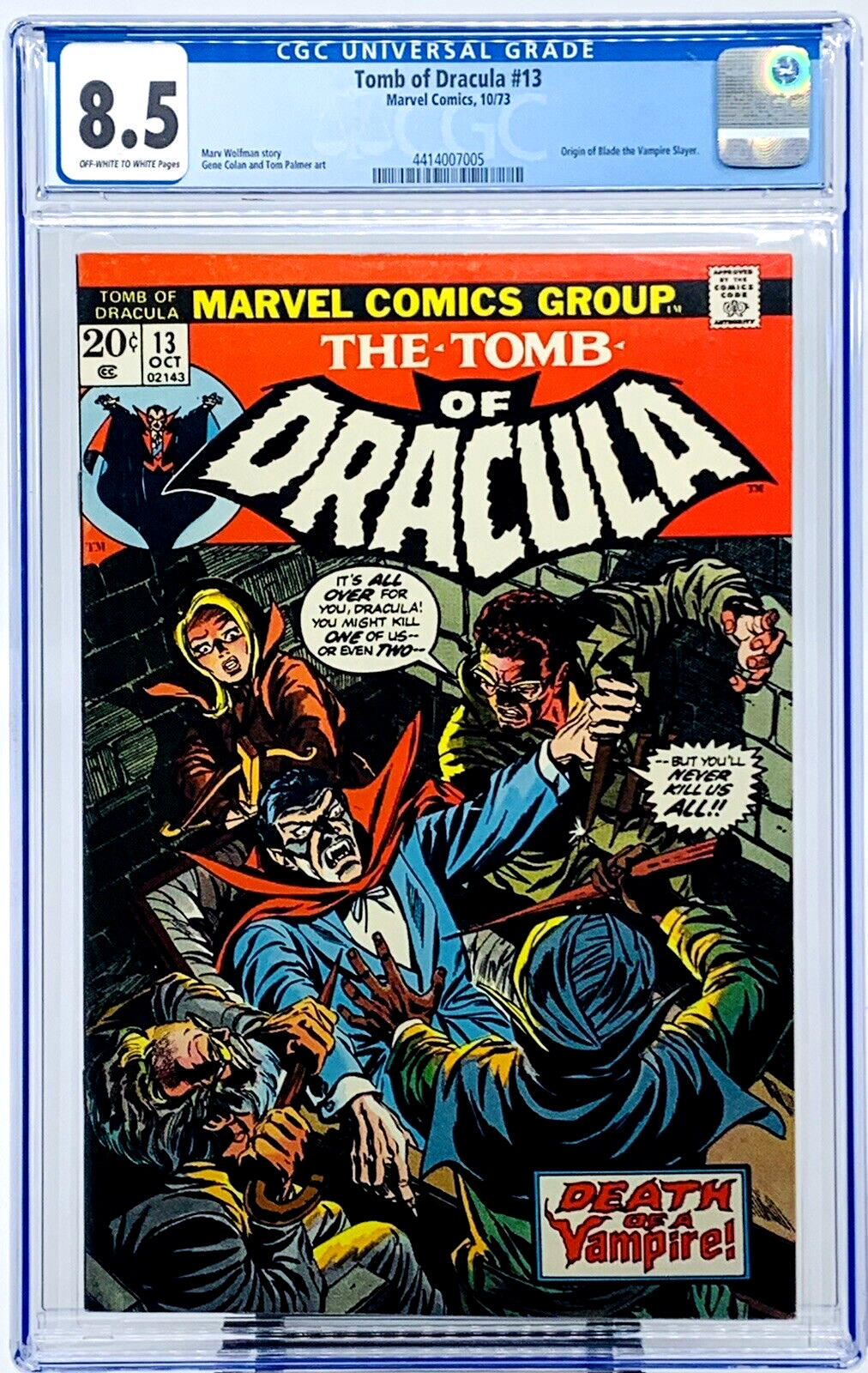 The Tomb of Dracula #13 CGC 8.5 1973 Origin BLADE the Vampire Slayer JUST GRADED
