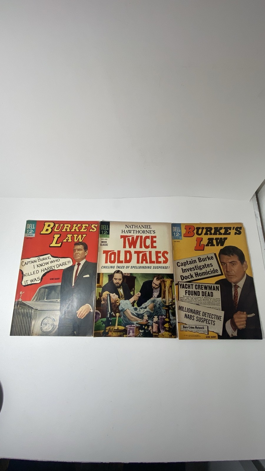 Vintage 1964 Dell Burke\'s Law Twice Told Tales Comic Book Lot 3 12¢ Silver Age