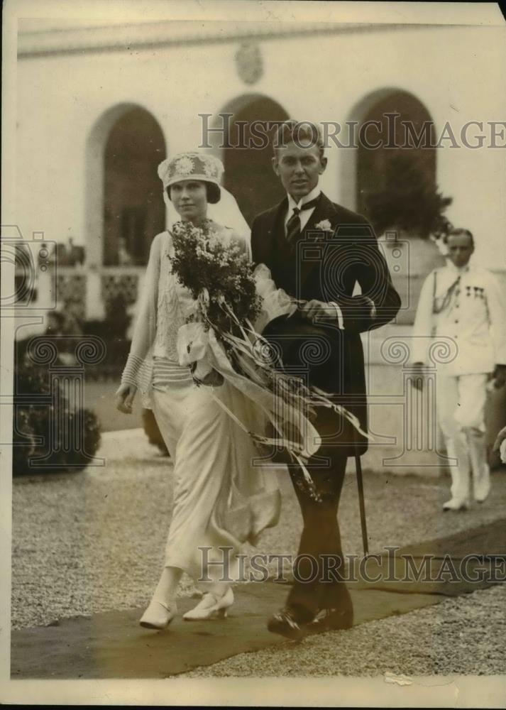 1922 Press Photo Mr & Mrs Chauncey J Waddell Wed Bethlehem Chapel Washington DC
