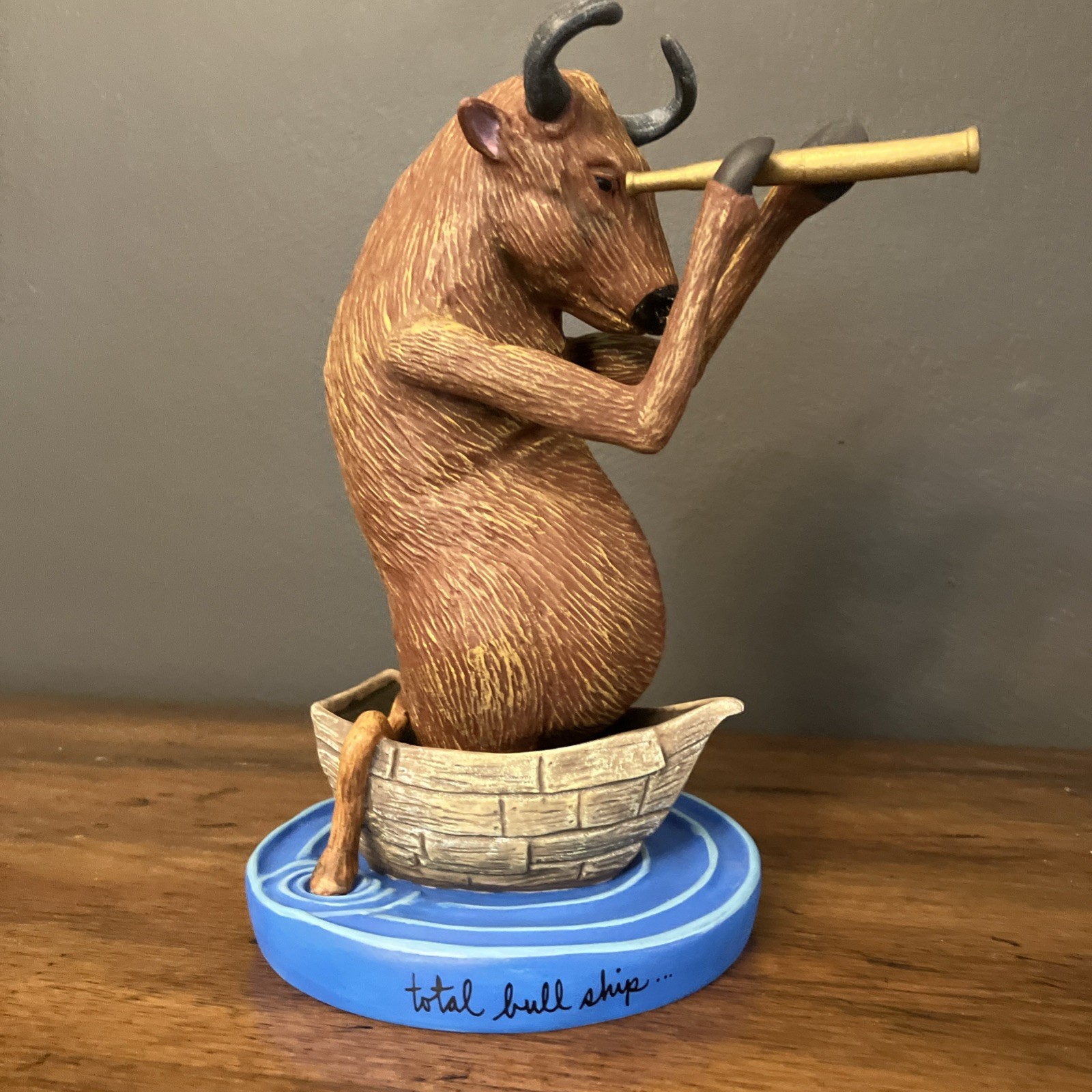 NEW-Vtg Will Bullas’ “TOTAL BULL SHIP” Pearl Bisque Figurine NEW-Vtg Will Bullas’ “TOTAL BULL SHIP” Pearl Bisque Figurine