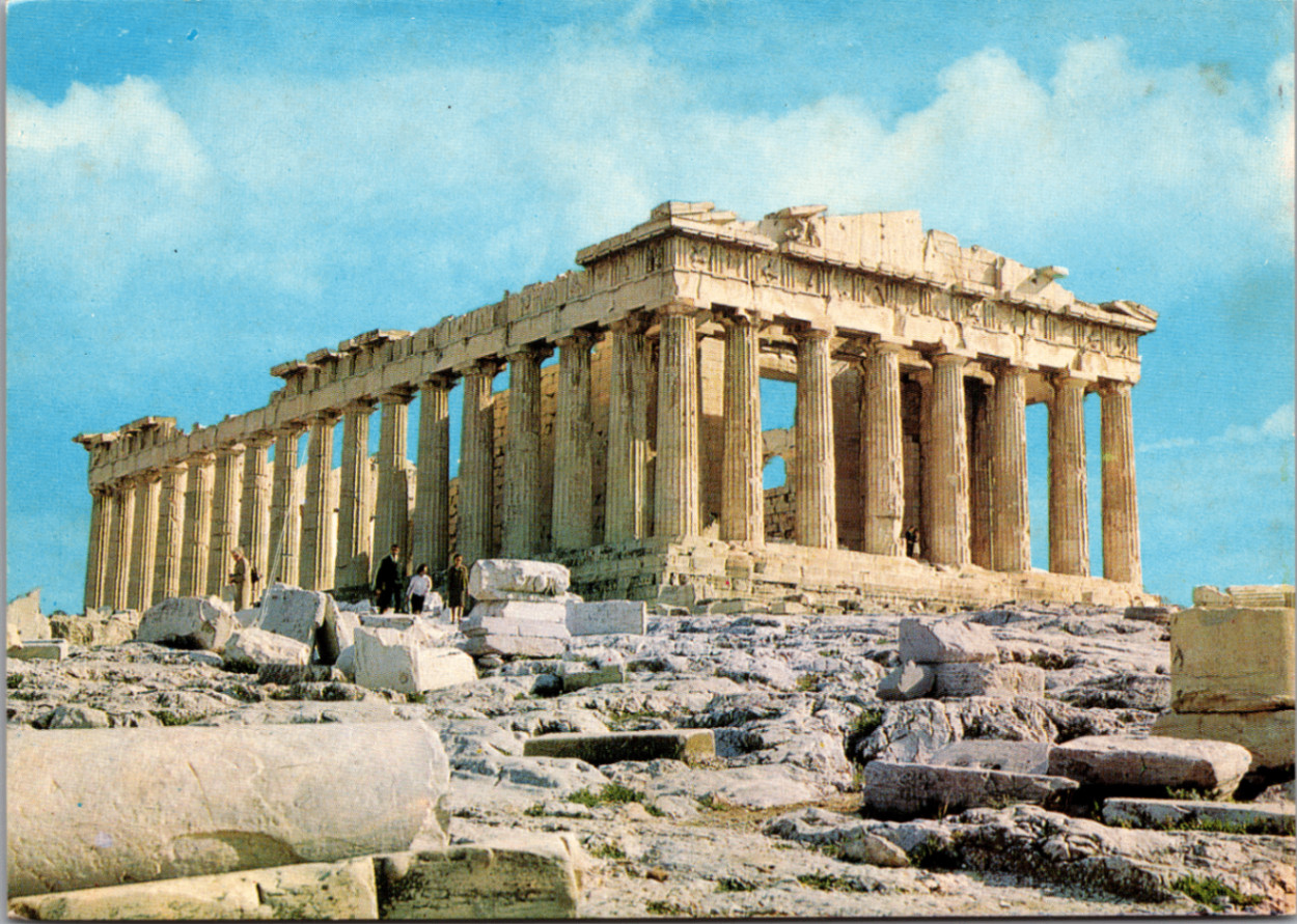 Vintage Posted 1969 Parthenon Acropolis Athens Greece Postcard Ancient Ruin
