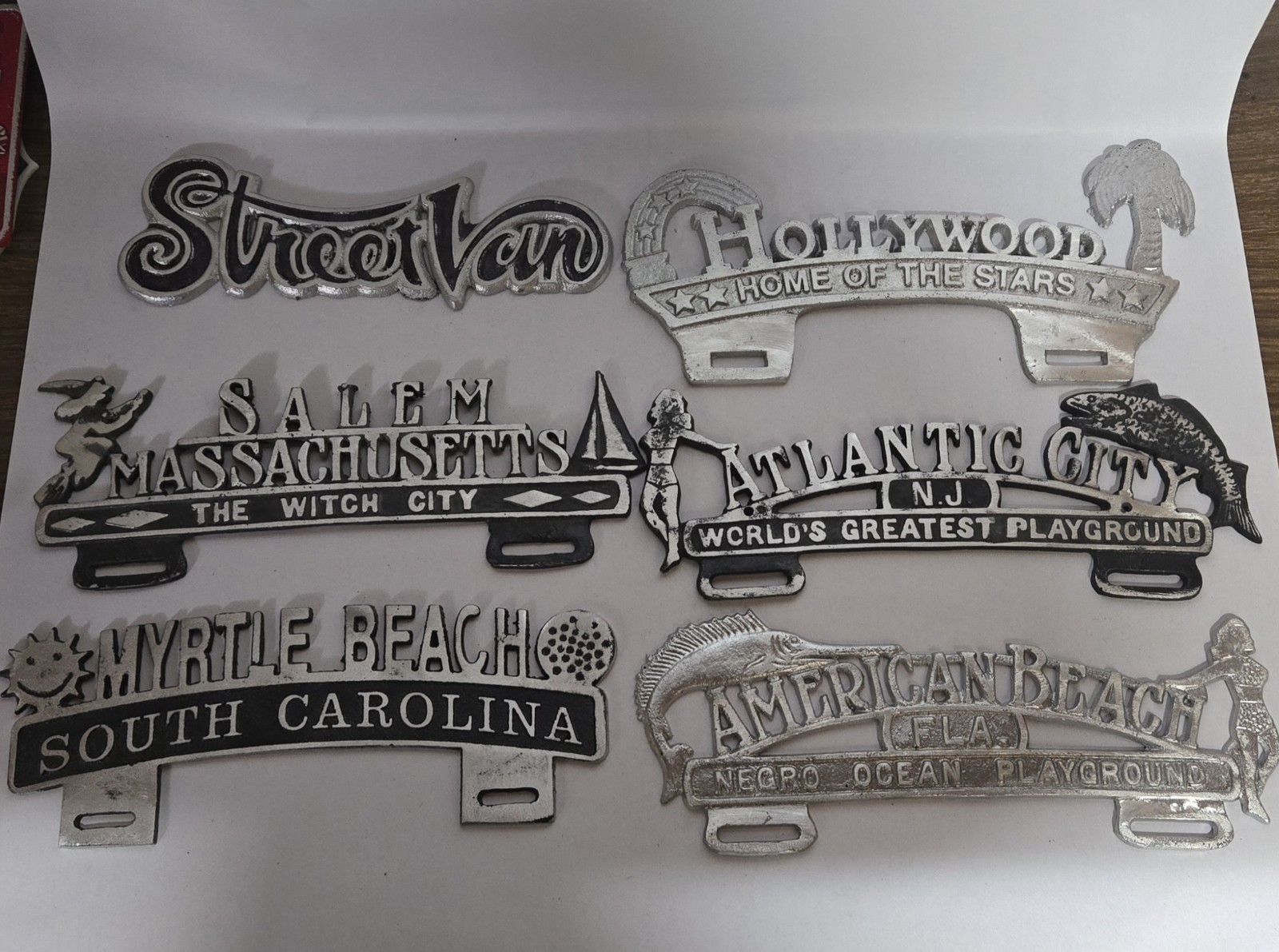 Set of 6 Cast Aluminum Car Club Topper Topper Set of 6 Cast Aluminum Car Club Topper Topper