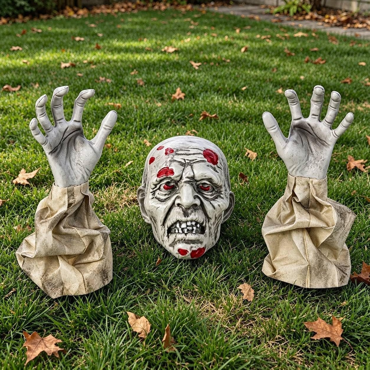 3-Piece Zombie Halloween Yard Decorations – Scary Outdoor Graveyard Decor