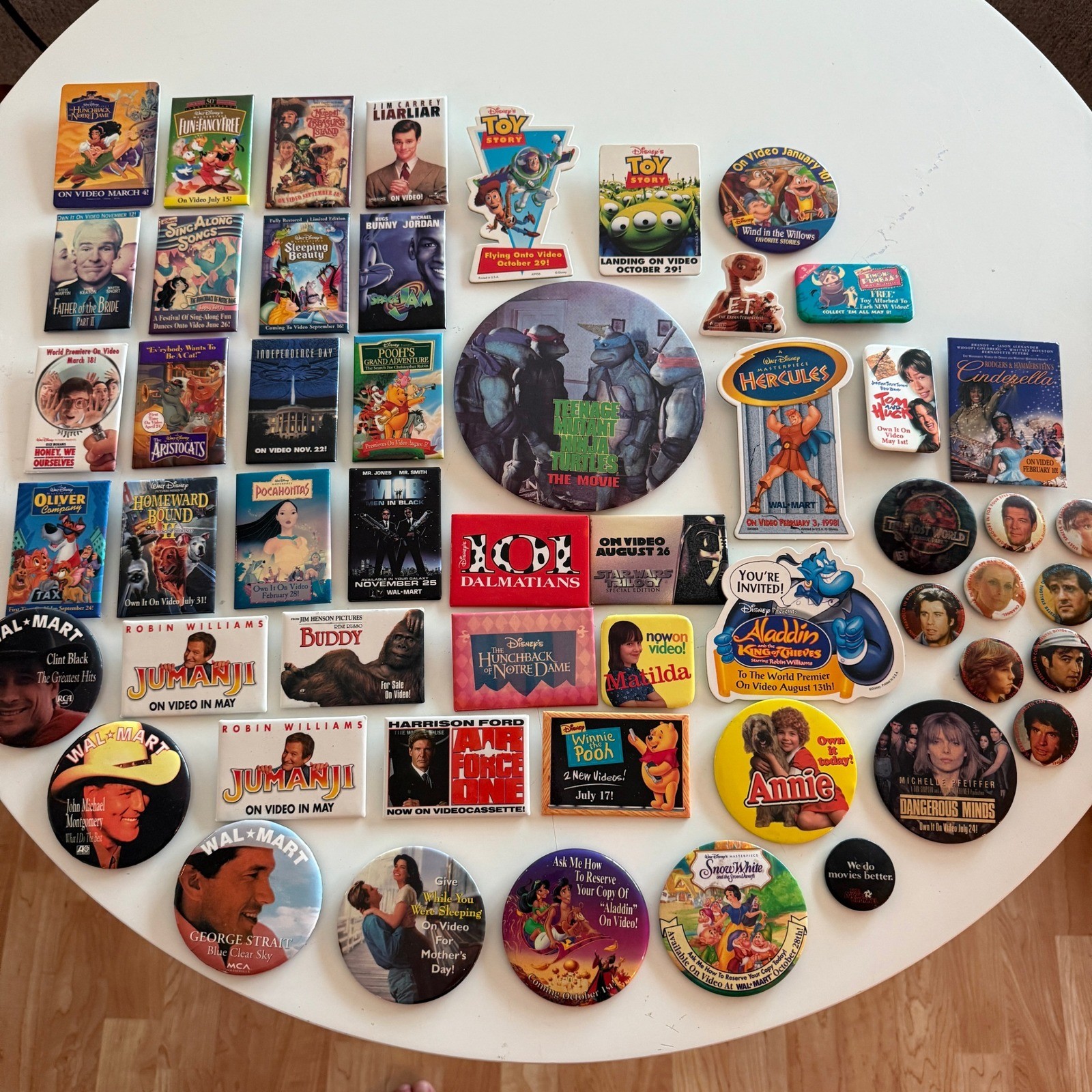 Vintage 90s Movie Promo Pinback Button Lot Disney Toy Story TMNT Star Wars VHS Vintage 90s Movie Promo Pinback Button Lot Disney Toy Story TMNT Star Wars VHS