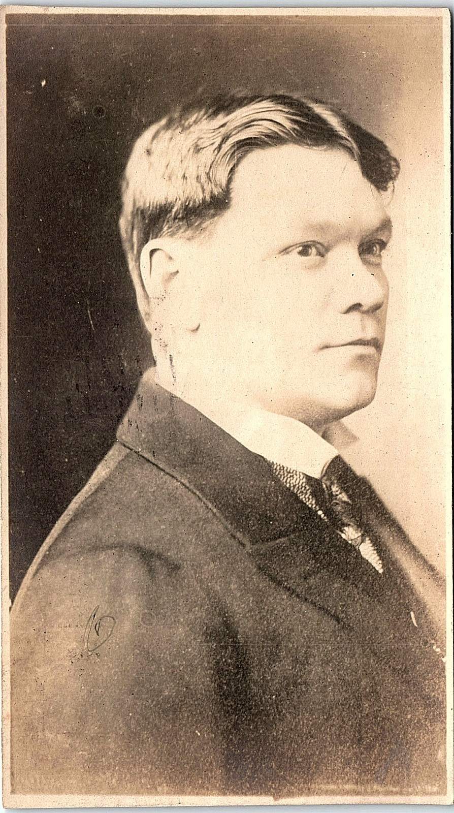 Vintage Postcard 1906 5inx2.75 In RPPC Young Man Portrait Sepia Real Photo Booth Vintage Postcard 1906 5inx2.75 In RPPC Young Man Portrait Sepia Real Photo Booth