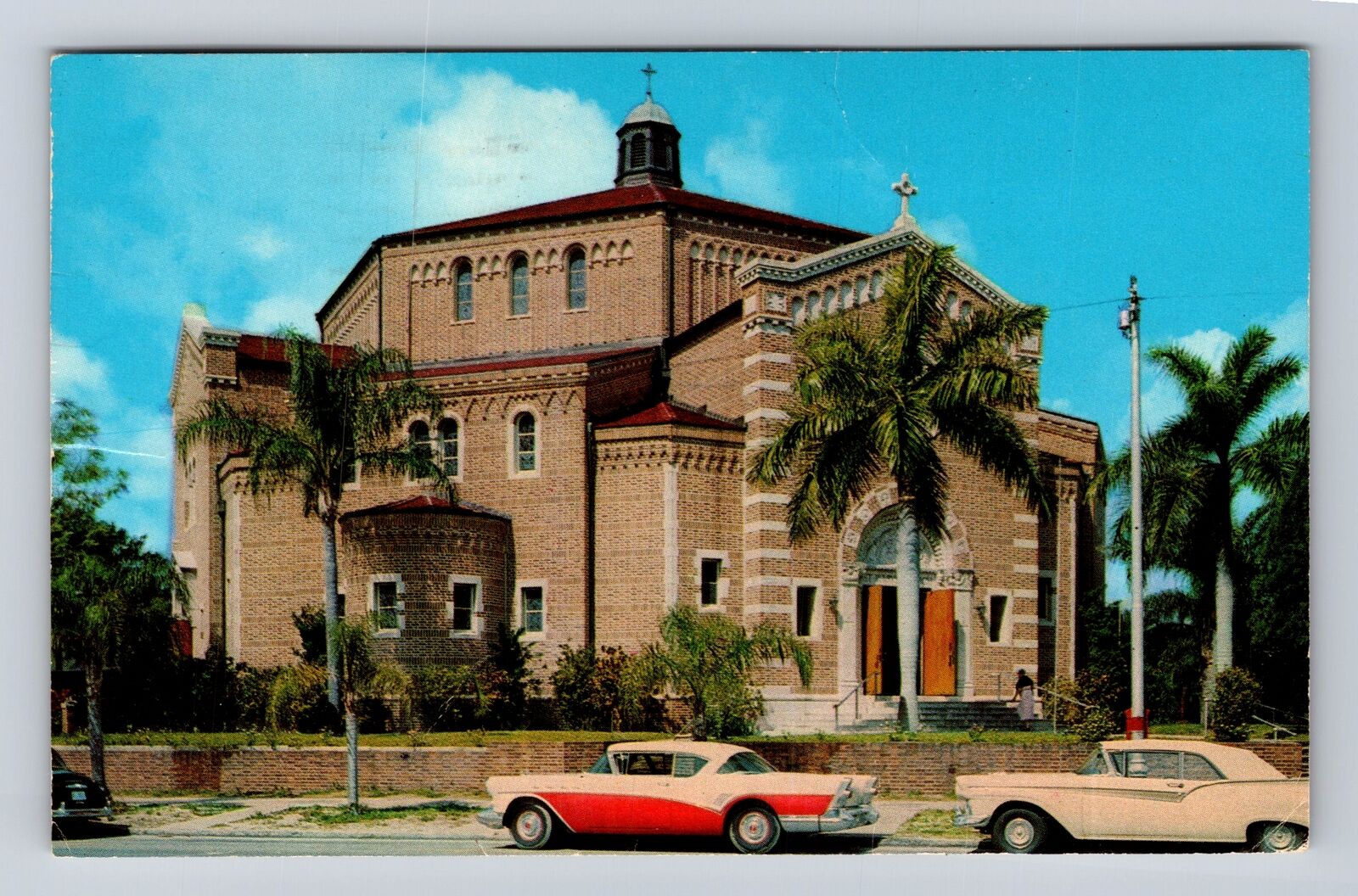 St Petersburg FL-Florida, St Mary's Catholic Church, Vintage c1962 Postcard