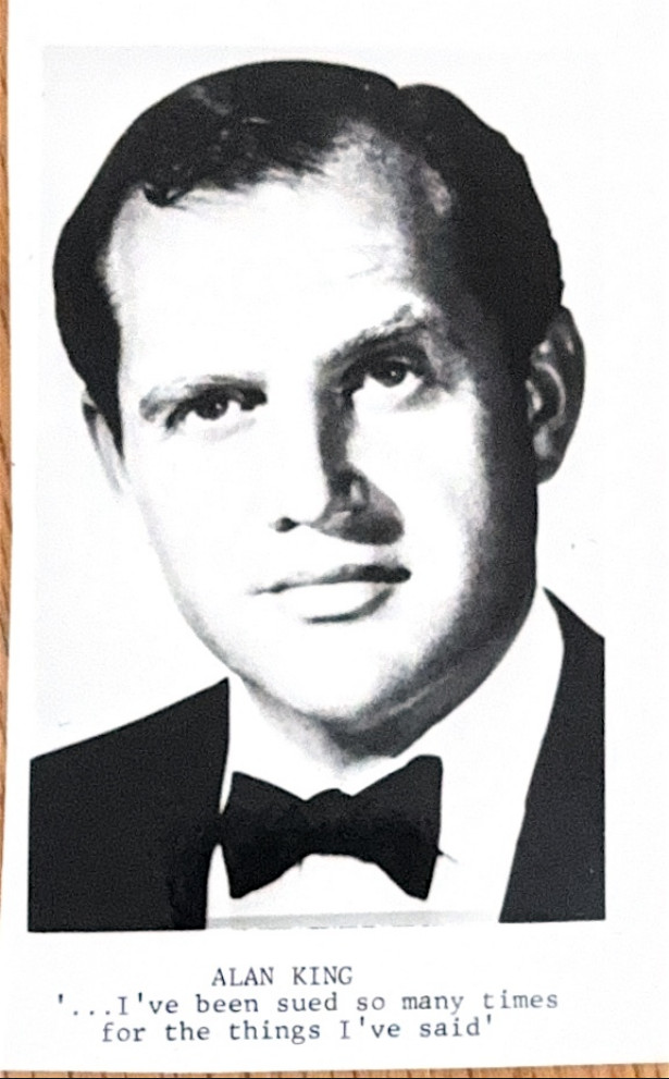 Vintage 1970s Alan King Press Photo Comedian Portrait Card 3x5 Vintage 1970s Alan King Press Photo Comedian Portrait Card 3x5