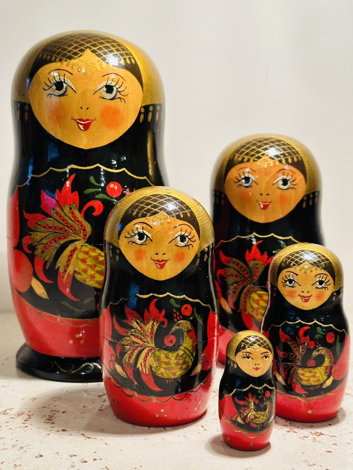 Russian Matryoshka Nesting Doll 8” 5 Pc Firebird Fairytale Hand Made Signed Russian Matryoshka Nesting Doll 8” 5 Pc Firebird Fairytale Hand Made Signed