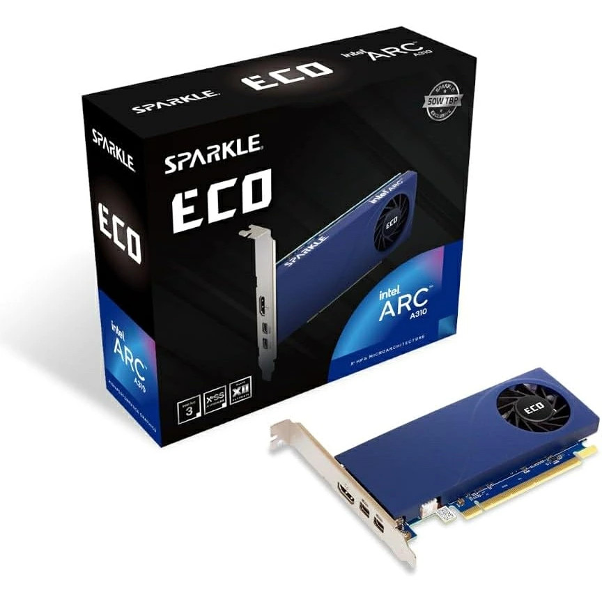 Sparkle 4GB Graphics Card with Intel Arc A310 SA310C-4G Genie GDDR6 with Box Sparkle 4GB Graphics Card with Intel Arc A310 SA310C-4G Genie GDDR6 with Box