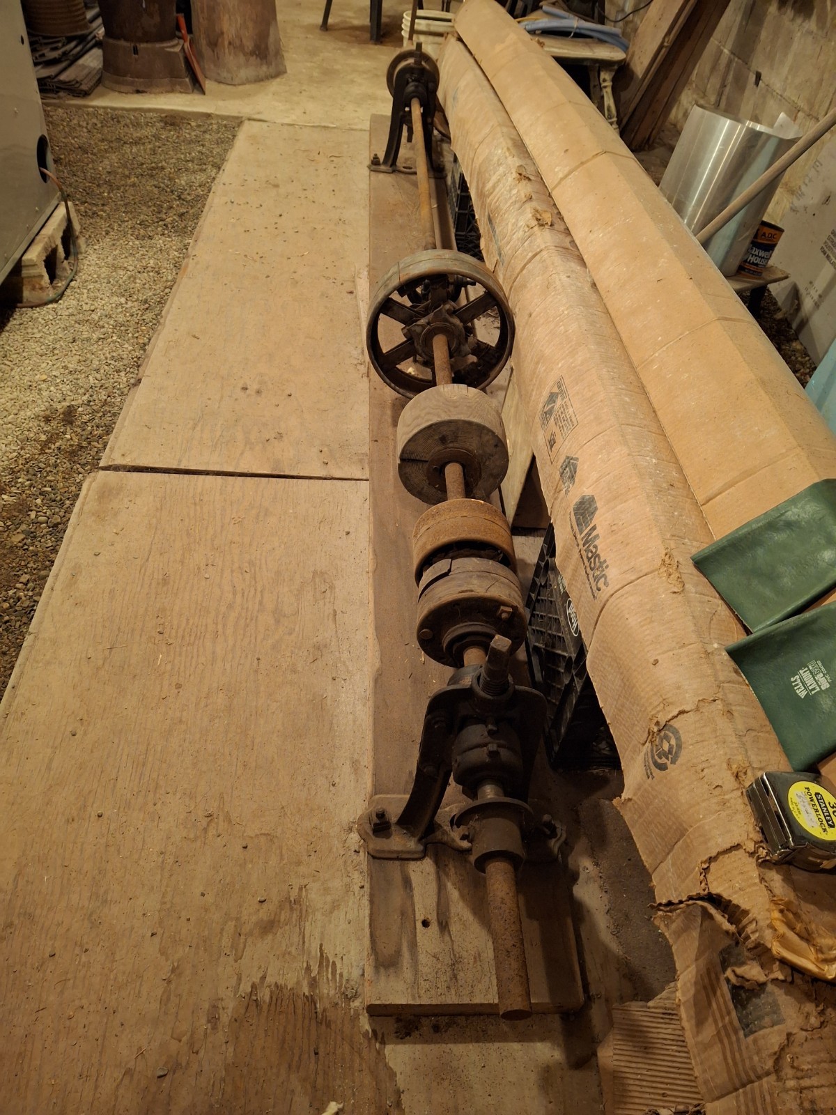 Line Shaft Pulley Ststem 12 ft Long Vintage Antique Line Shaft Pulley Ststem 12 ft Long Vintage Antique