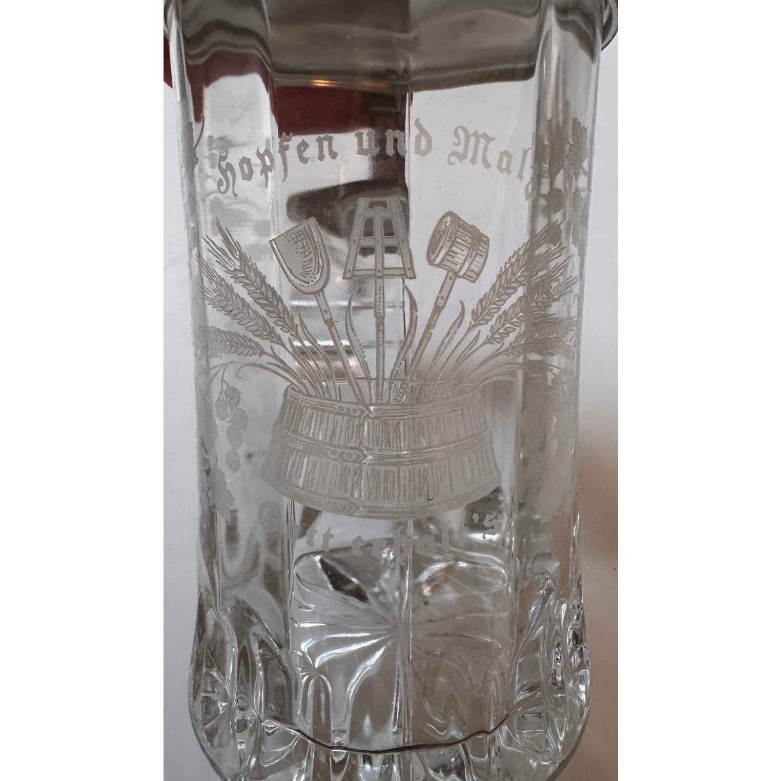 Vtg BMF Hopfen Und Malz Etched Beer Stein Made in W. Germany Vtg BMF Hopfen Und Malz Etched Beer Stein Made in W. Germany