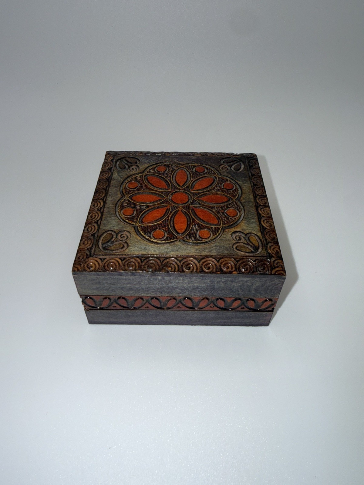 Vintage Hand Carved Wooden Polish Jewelry Trinket Box Vintage Hand Carved Wooden Polish Jewelry Trinket Box