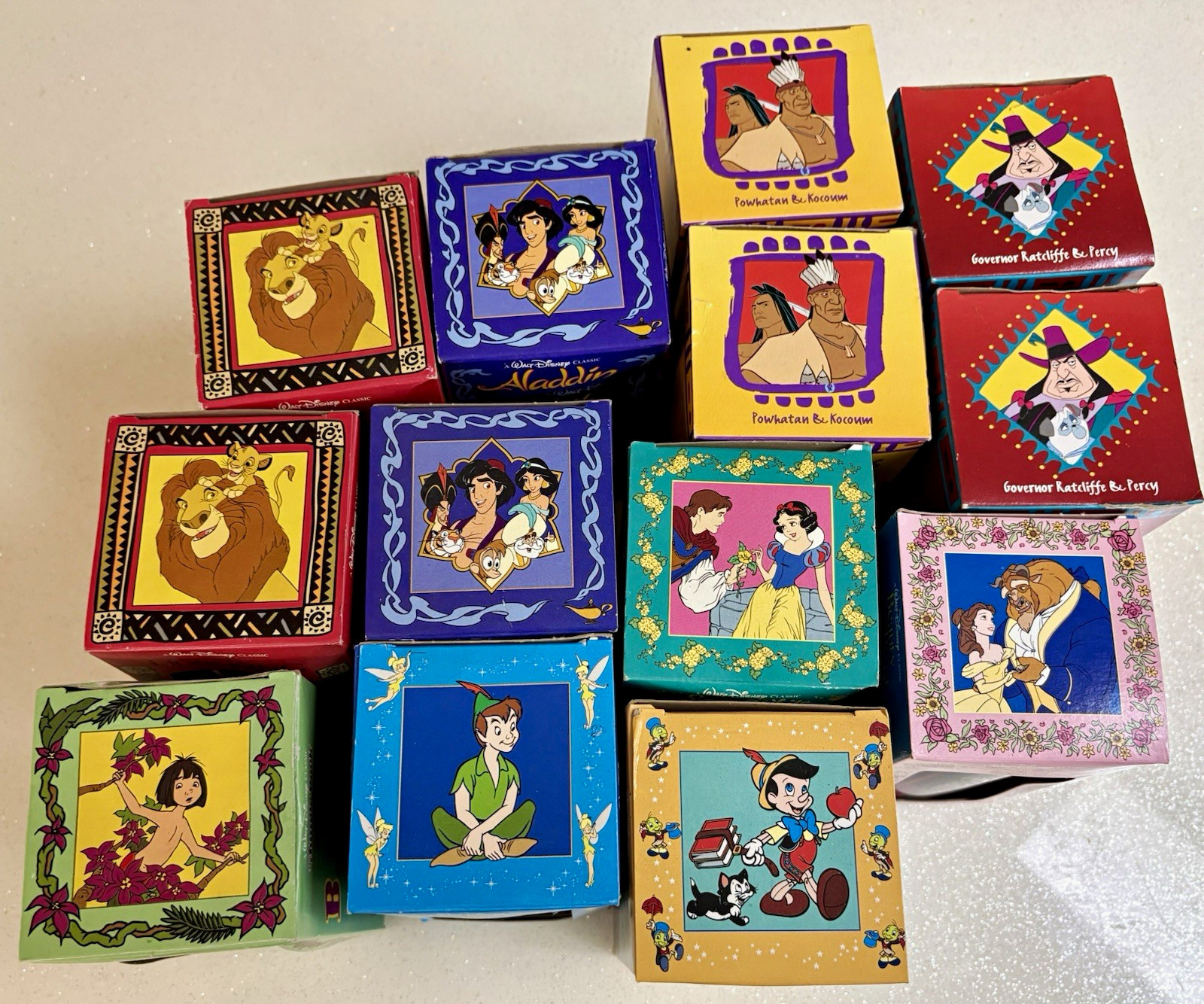 Vintage Disney Classic Collector Series Glasses Lot 13 Boxed Lion King Aladdin Vintage Disney Classic Collector Series Glasses Lot 13 Boxed Lion King Aladdin