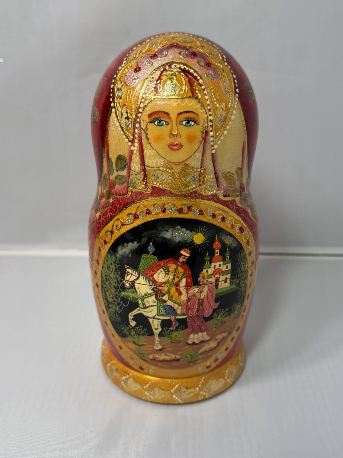 Russian Fairy Tales Matryoshka Nesting Dolls 7 Pc Artist Signed Hand Painted Russian Fairy Tales Matryoshka Nesting Dolls 7 Pc Artist Signed Hand Painted