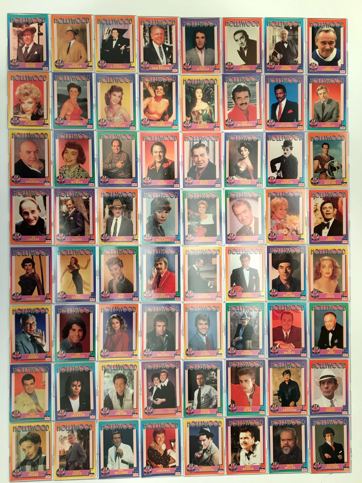 Hollywood Walk of Fame Base Card Set 250 Movie Stars Cards Starline 1991 Hollywood Walk of Fame Base Card Set 250 Movie Stars Cards Starline 1991