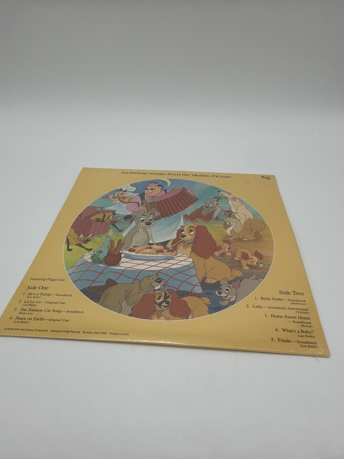 Vintage Disney Lady and the Tramp Picture Disc LP Record Sealed Peggy Lee Vintage Disney Lady and the Tramp Picture Disc LP Record Sealed Peggy Lee