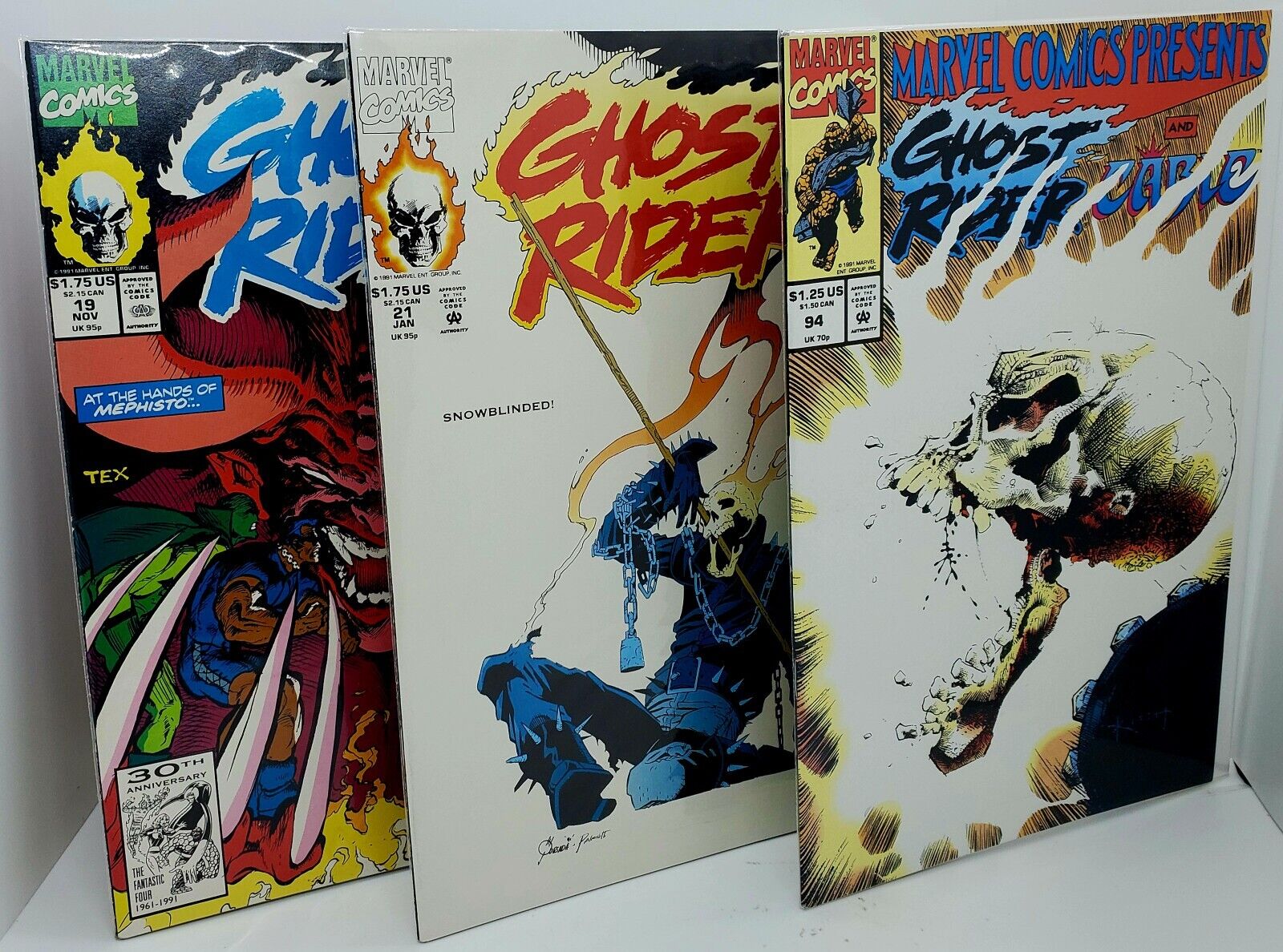 LOT of 3 Ghost Rider #21 Snowblinded #19 #94 (Marvel Comics 1992) 1st Pr Mint🔥