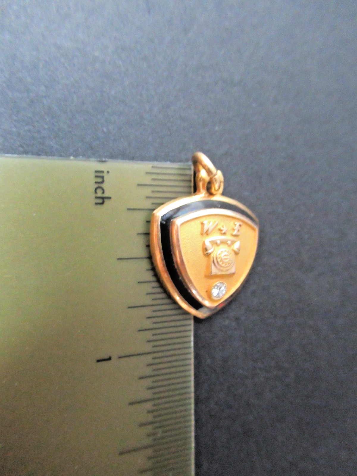 Vintage Western Electric 1/10 10k Gold Filled With Diamond Service Charm/Pendant Vintage Western Electric 1/10 10k Gold Filled With Diamond Service Charm/Pendant