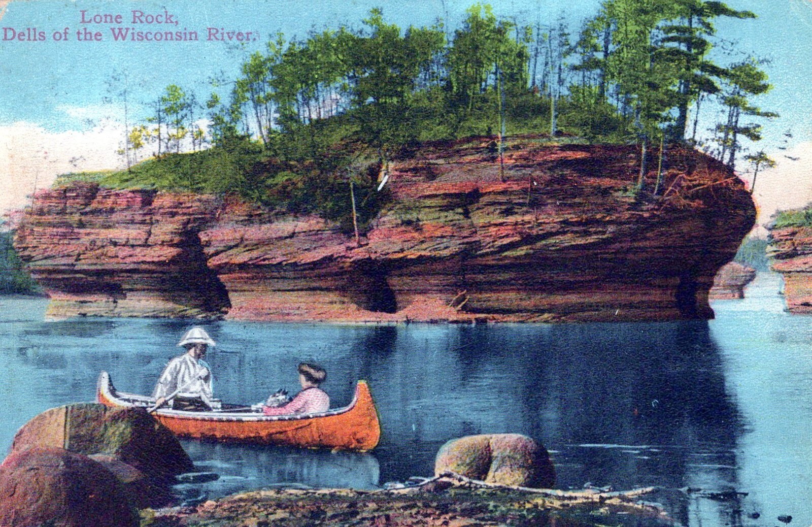 Lone Rock Dells of the Wisconsin River c. 1916 Postcard Lone Rock Dells of the Wisconsin River c. 1916 Postcard