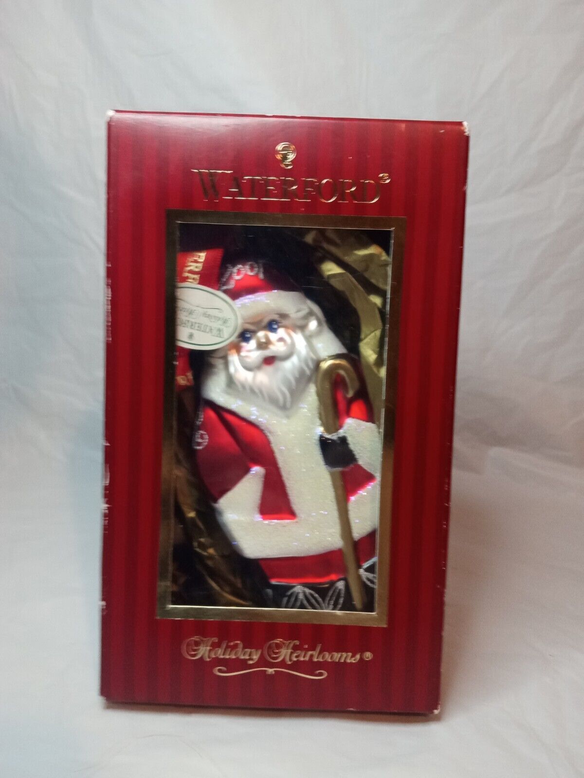 Waterford Holiday Heirlooms Glass Santa Exquisite Christmas Ornament. New
