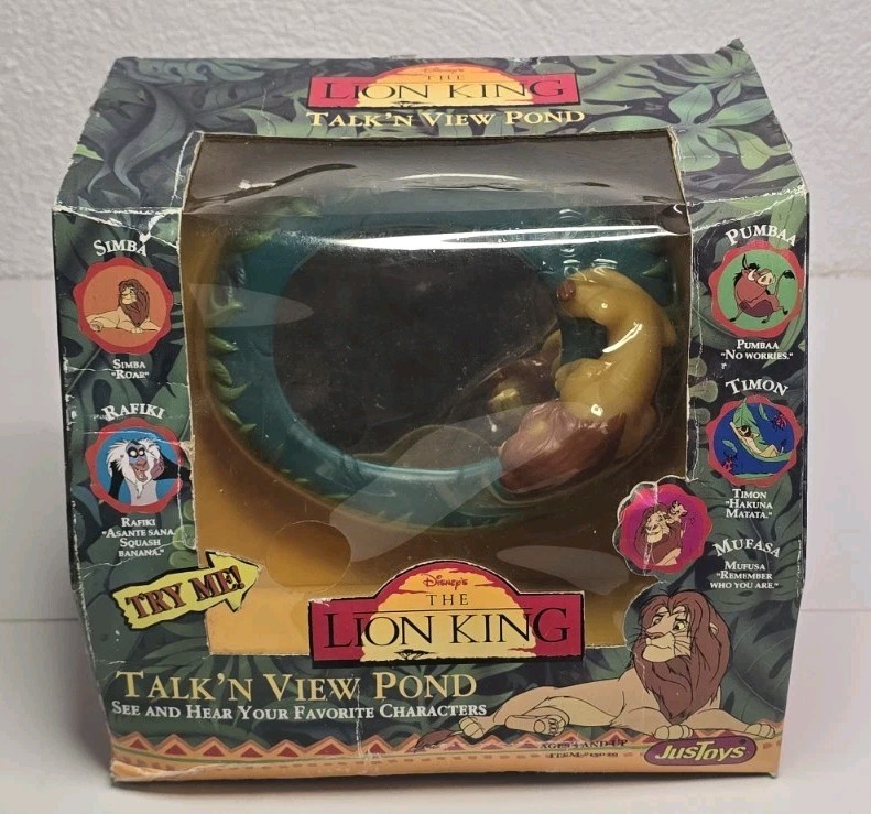 Vtg 1994 Disney The Lion King Talk N View Pond Toy JustToys Untested In Box Vtg 1994 Disney The Lion King Talk N View Pond Toy JustToys Untested In Box