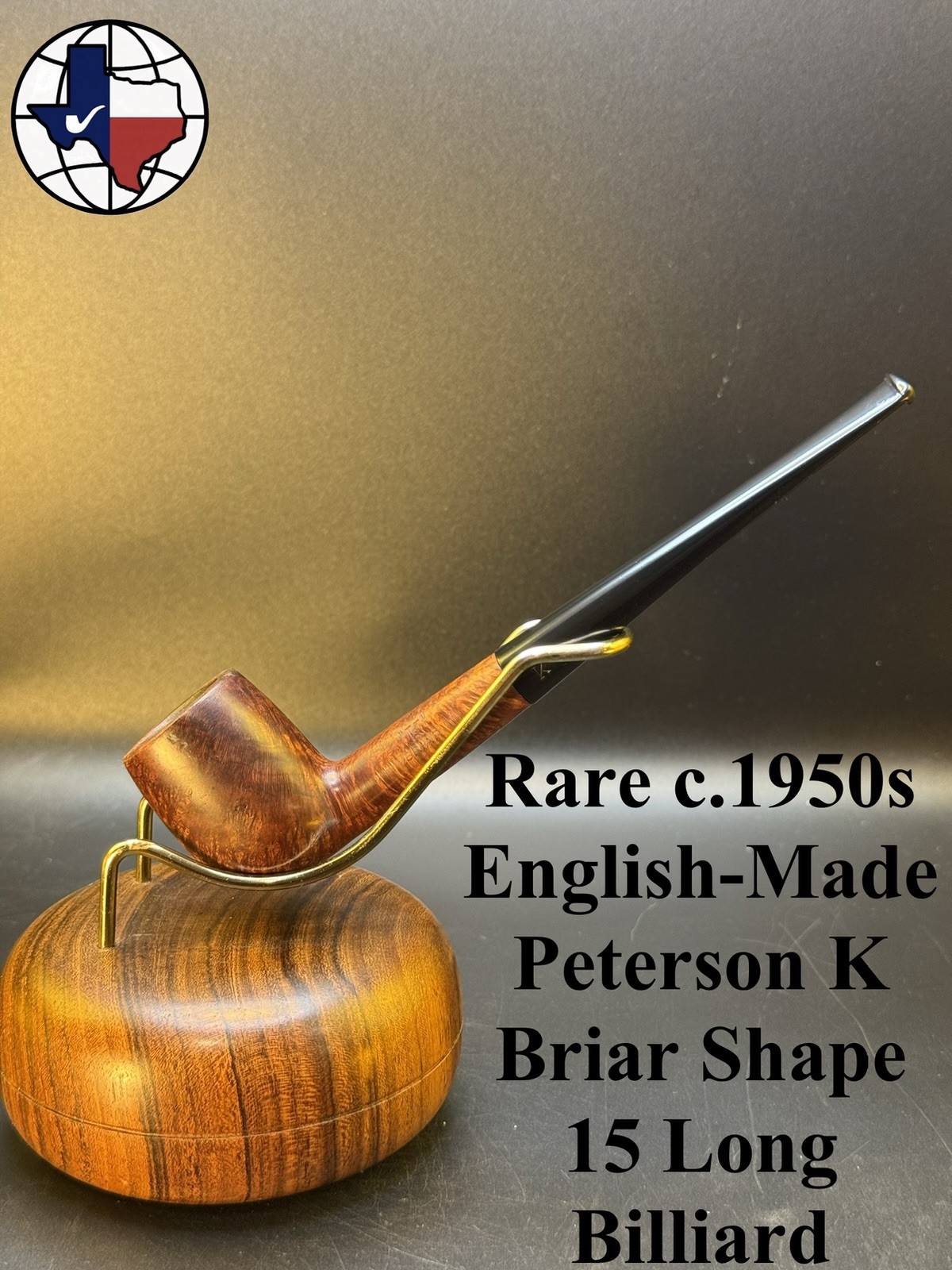 RARE C. 1950s English-Made Peterson K Briar Shape 15 Long Billiard Tobacco Pipe RARE C. 1950s English-Made Peterson K Briar Shape 15 Long Billiard Tobacco Pipe
