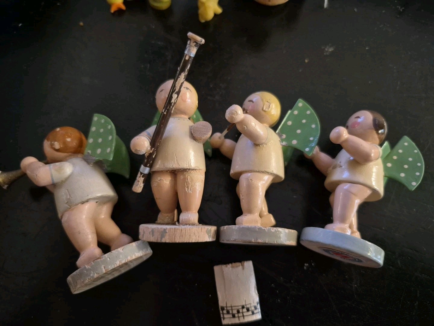 Vintage Erzgebirge Germany Angel Wood Figurines All DAMAGED, As is, qty 4 Vintage Erzgebirge Germany Angel Wood Figurines All DAMAGED, As is, qty 4