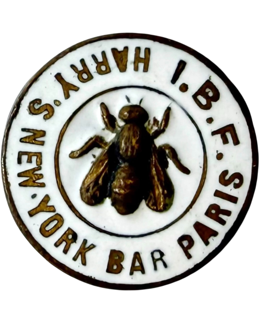 Antique Harry's New York Bar Paris International Bar Flies I.B.F Lapel Pin