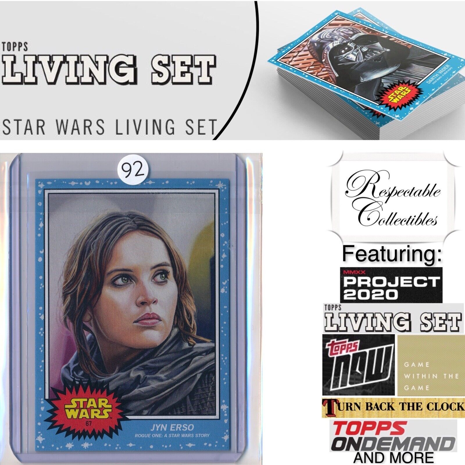 2020 Topps Star Wars Living Set - Card #67 Jyn Erso (Felicity Jones) Rogue One