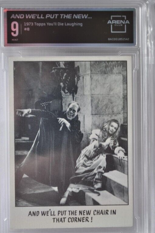 1973 Topps Youll Die Laughing Card #8 Phantom of the Opera  Graded 9