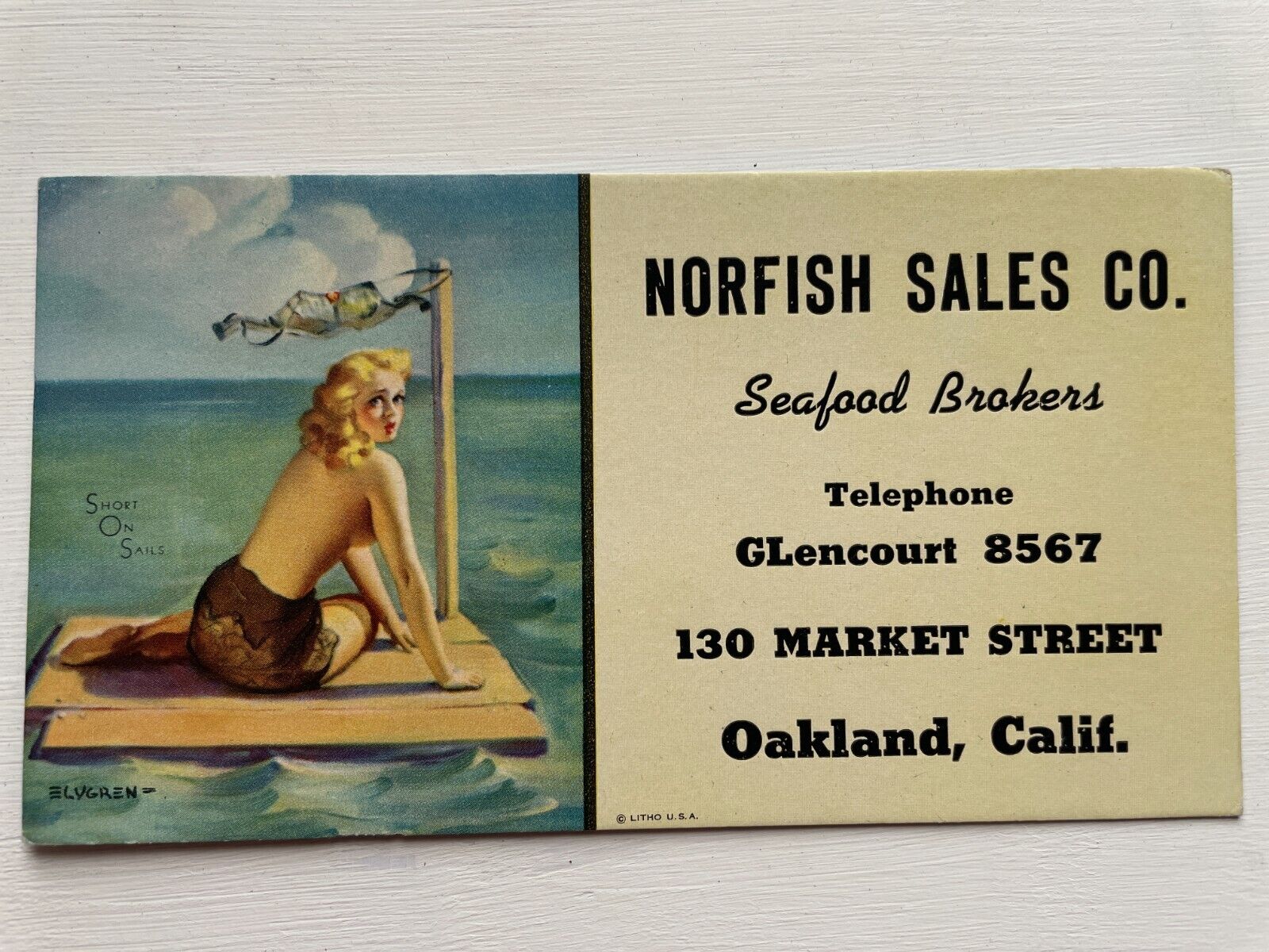 Vintage Pinup Girl Advertising Blotter  SOS by Elvgren in Oakland, CA