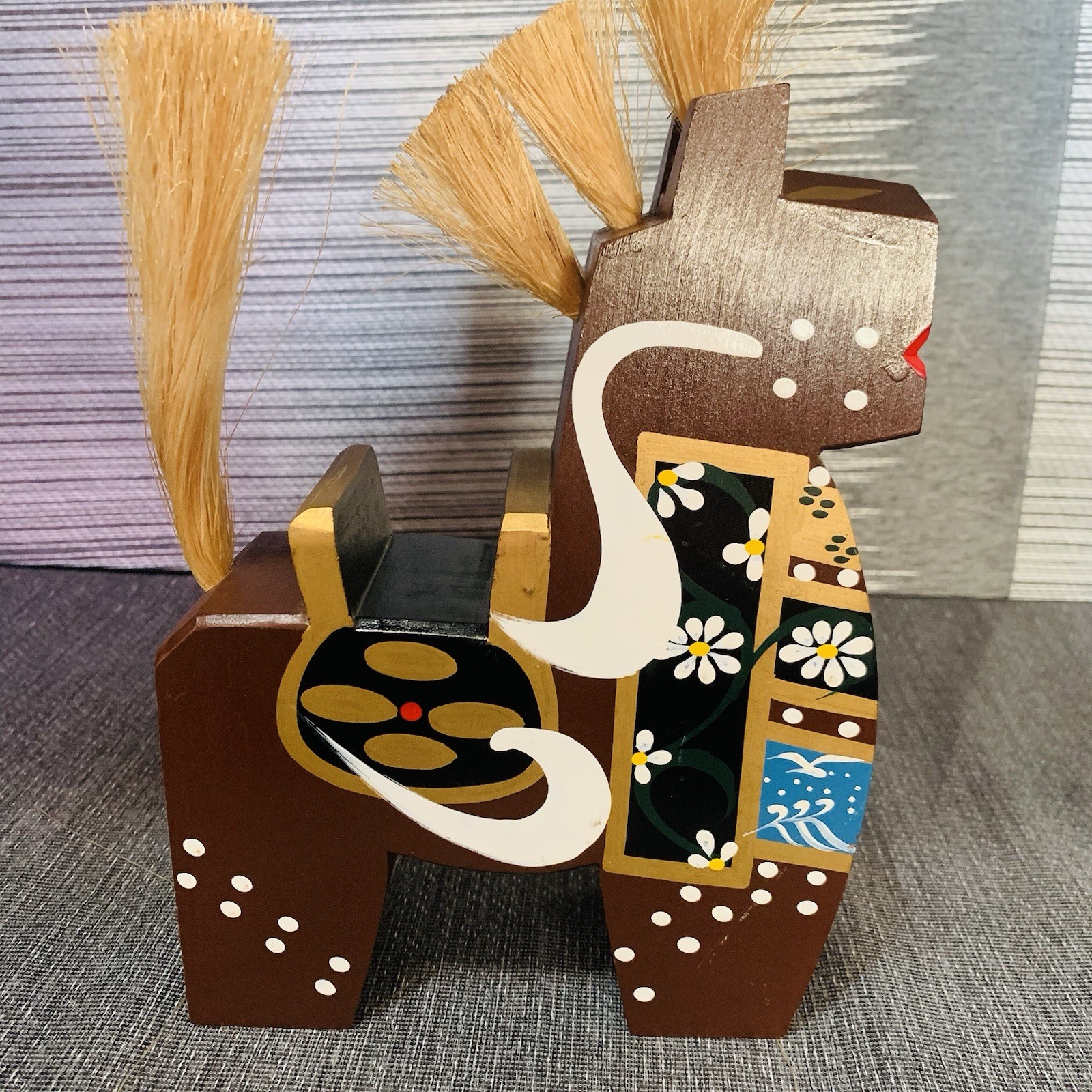 Hachinohe Yawata-Uma Horses Hand-painted Wooden Japanese Folk Art Hachinohe Yawata-Uma Horses Hand-painted Wooden Japanese Folk Art