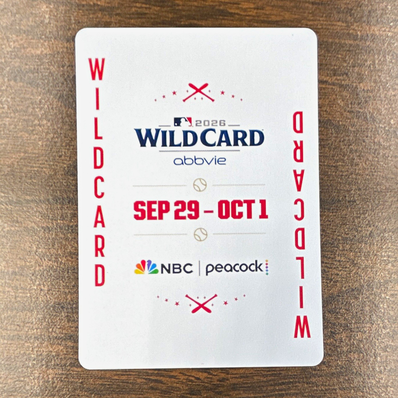 NBC 2026 Wild Card Peacock AbbVie Promotional Advertising Playing Card NBC 2026 Wild Card Peacock AbbVie Promotional Advertising Playing Card