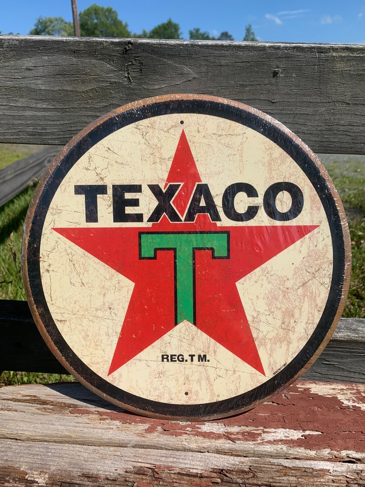 Texaco Motor Oil Round Metal Sign Tin Vintage Garage Auto Gas Oil Station Shop Texaco Motor Oil Round Metal Sign Tin Vintage Garage Auto Gas Oil Station Shop