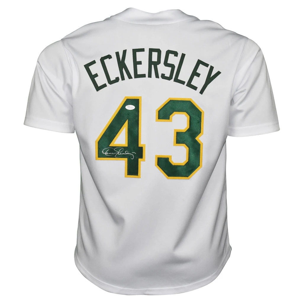 Dennis Eckersley Signed Oakland White Baseball Jersey (JSA)