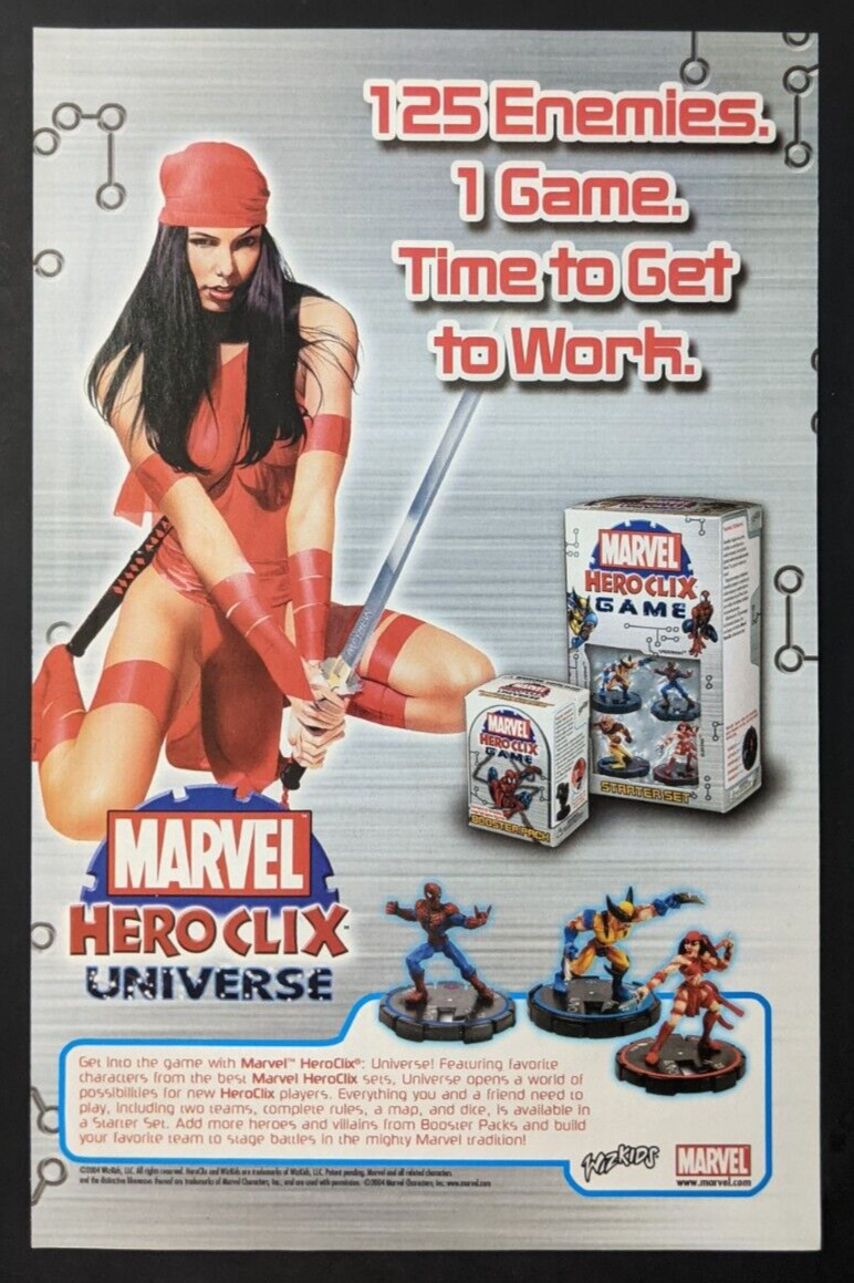 Heroclix Marvel Universe Elektra Print Ad Game Poster Art PROMO Original WizKids