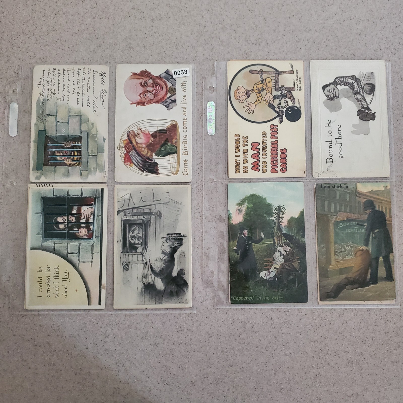 VTG Police Prison Jail Comic Postcards Lot of 16 Antique Humor [0038]