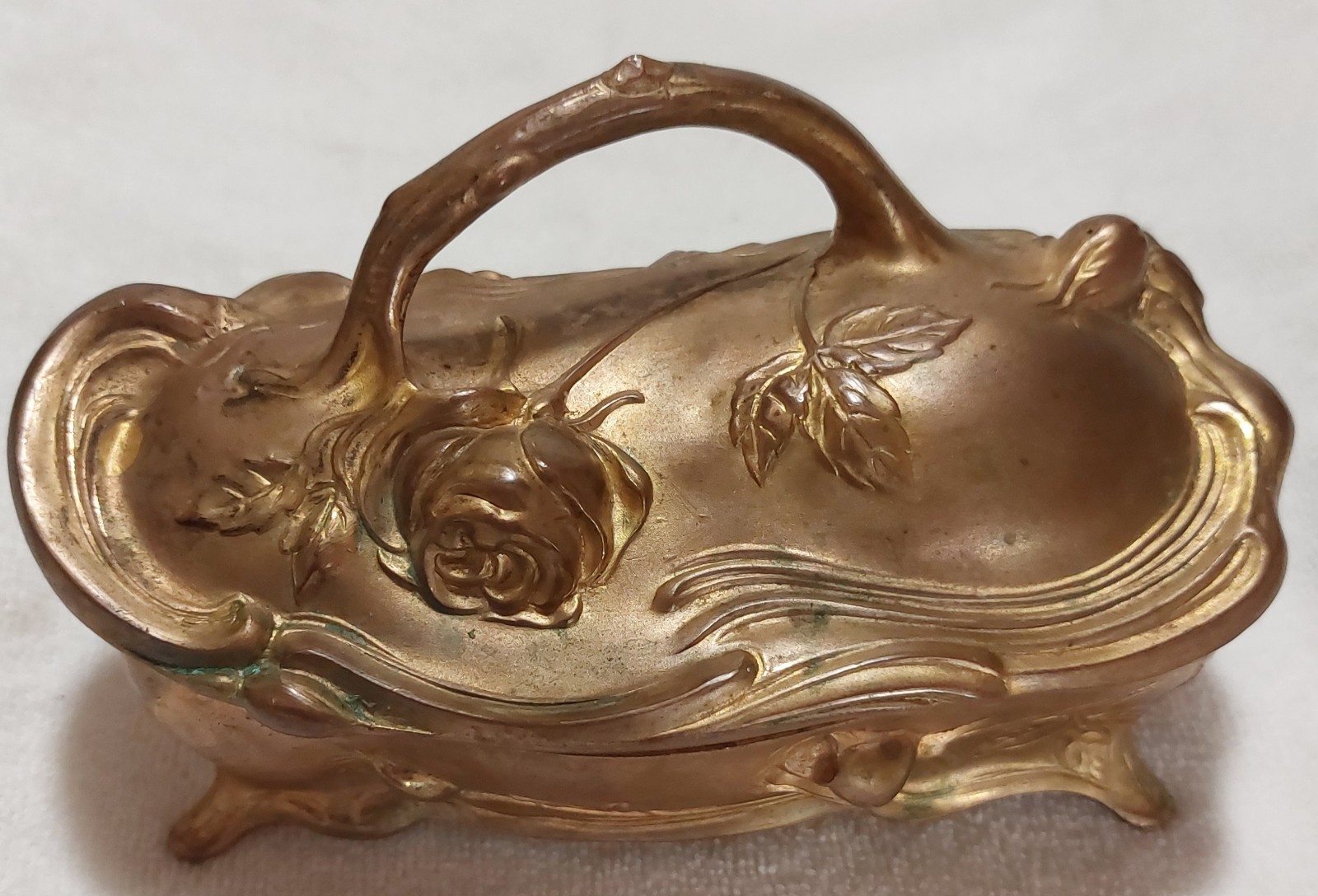 Antique Jennings Brothers Mfg 595 Jewelry Casket/Trinket Box Gilted Metal Antique Jennings Brothers Mfg 595 Jewelry Casket/Trinket Box Gilted Metal
